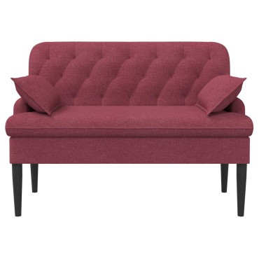 vidaXL Love seat με κουμπιά Κόκκινο 111x68x80cm Ύφασμα