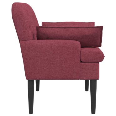 vidaXL Love seat με κουμπιά Κόκκινο 111x68x80cm Ύφασμα