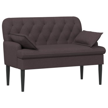 vidaXL Love seat με κουμπιά Σκούρο Καφέ 111x68x80cm Ύφασμα