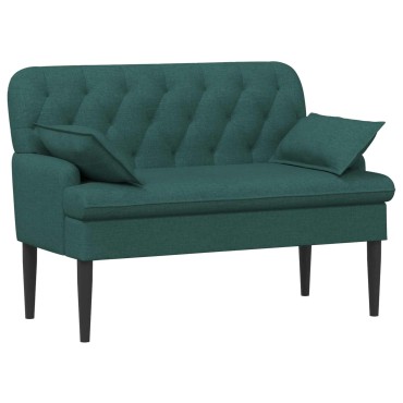 vidaXL Love seat με κουμπιά Σκούρο Πράσινο 111x68x80cm Ύφασμα