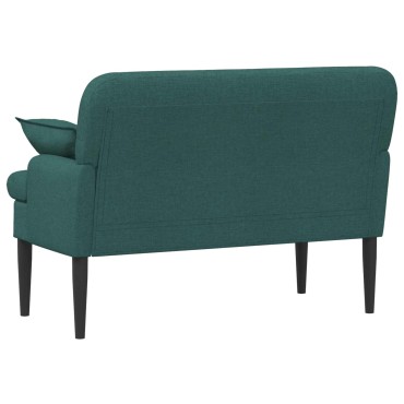 vidaXL Love seat με κουμπιά Σκούρο Πράσινο 111x68x80cm Ύφασμα