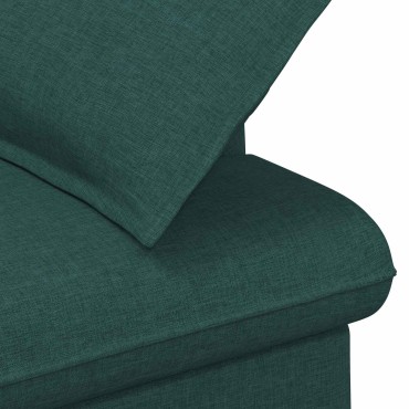 vidaXL Love seat με κουμπιά Σκούρο Πράσινο 111x68x80cm Ύφασμα