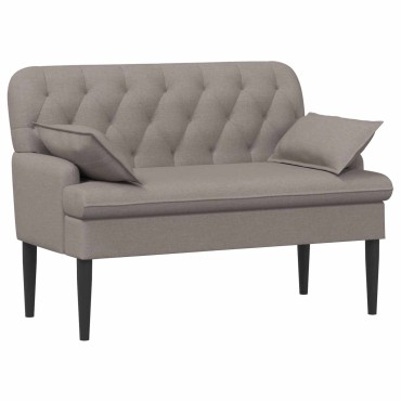 vidaXL Love seat με κουμπιά Taupe 111x68x80cm Ύφασμα