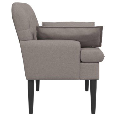 vidaXL Love seat με κουμπιά Taupe 111x68x80cm Ύφασμα