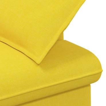 vidaXL Love seat με κουμπιά Ανοιχτό Κίτρινο 111x68x80cm Ύφασμα
