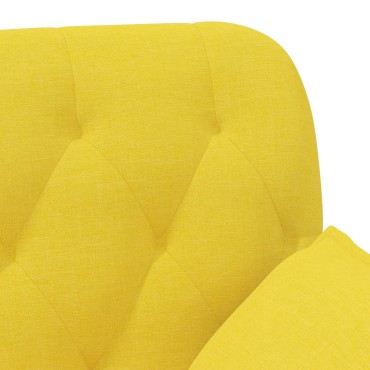 vidaXL Love seat με κουμπιά Ανοιχτό Κίτρινο 111x68x80cm Ύφασμα