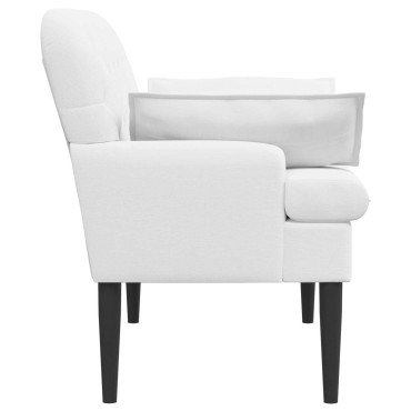 vidaXL Love seat με κουμπιά Λευκό 111x68x80cm Ύφασμα