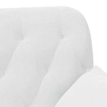 vidaXL Love seat με κουμπιά Λευκό 111x68x80cm Ύφασμα