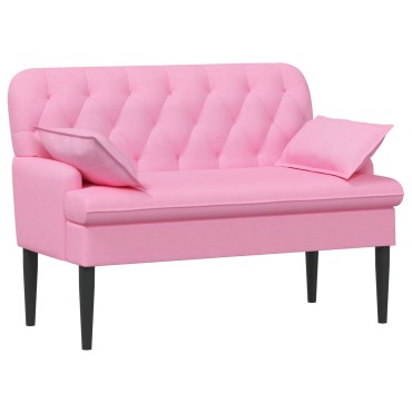 vidaXL Love seat με κουμπιά Ροζ 111x68x80cm Ύφασμα