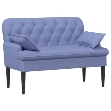 vidaXL Love seat με κουμπιά Μπλε τζην 111x68x80cm Ύφασμα