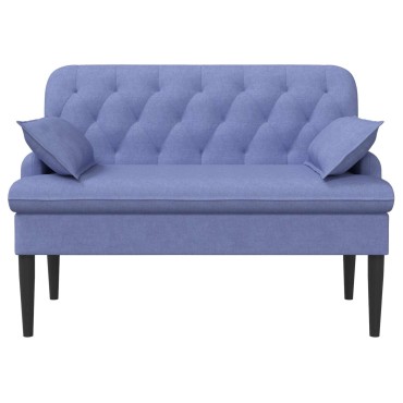 vidaXL Love seat με κουμπιά Μπλε τζην 111x68x80cm Ύφασμα