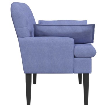 vidaXL Love seat με κουμπιά Μπλε τζην 111x68x80cm Ύφασμα