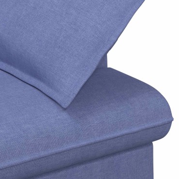 vidaXL Love seat με κουμπιά Μπλε τζην 111x68x80cm Ύφασμα