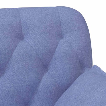 vidaXL Love seat με κουμπιά Μπλε τζην 111x68x80cm Ύφασμα