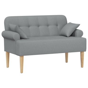 vidaXL Love seat με κουμπιά Ανοιχτό γκρι 120x65x79cm Ύφασμα