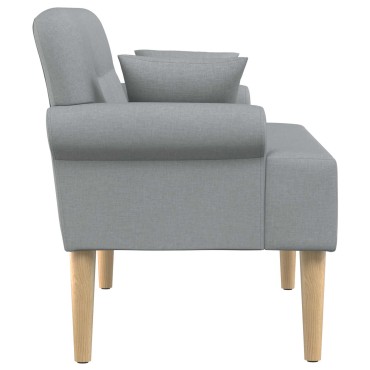 vidaXL Love seat με κουμπιά Ανοιχτό γκρι 120x65x79cm Ύφασμα