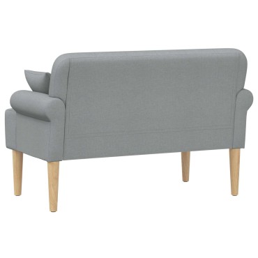 vidaXL Love seat με κουμπιά Ανοιχτό γκρι 120x65x79cm Ύφασμα