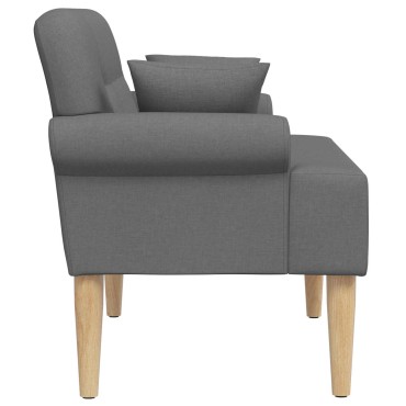 vidaXL Love seat με κουμπιά Σκούρο Γκρι 120x65x79cm Ύφασμα