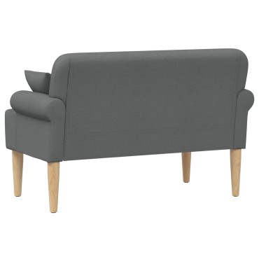 vidaXL Love seat με κουμπιά Σκούρο Γκρι 120x65x79cm Ύφασμα