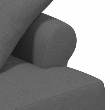 vidaXL Love seat με κουμπιά Σκούρο Γκρι 120x65x79cm Ύφασμα