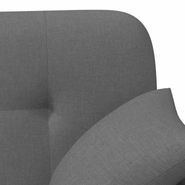 vidaXL Love seat με κουμπιά Σκούρο Γκρι 120x65x79cm Ύφασμα