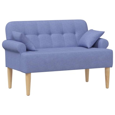 vidaXL Love seat με κουμπιά Μπλε τζην 120x65x79cm Ύφασμα