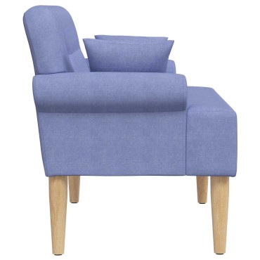 vidaXL Love seat με κουμπιά Μπλε τζην 120x65x79cm Ύφασμα