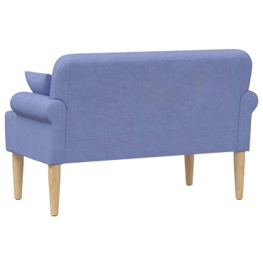 vidaXL Love seat με κουμπιά Μπλε τζην 120x65x79cm Ύφασμα