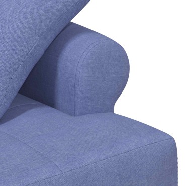vidaXL Love seat με κουμπιά Μπλε τζην 120x65x79cm Ύφασμα