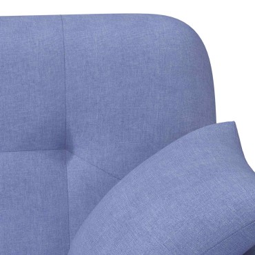 vidaXL Love seat με κουμπιά Μπλε τζην 120x65x79cm Ύφασμα