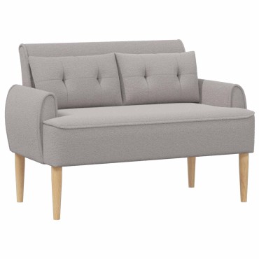vidaXL Love seat με κουμπιά Ανοιχτό γκρι 117x67x77cm Μπουκλέ