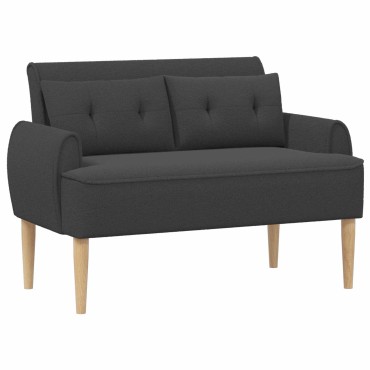 vidaXL Love seat με κουμπιά Σκούρο Γκρι 117x67x77cm Μπουκλέ