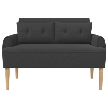 vidaXL Love seat με κουμπιά Σκούρο Γκρι 117x67x77cm Μπουκλέ