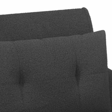 vidaXL Love seat με κουμπιά Σκούρο Γκρι 117x67x77cm Μπουκλέ