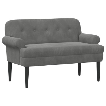 vidaXL Love seat με κουμπιά Σκούρο Γκρι 120x66x78cm Βελούδο