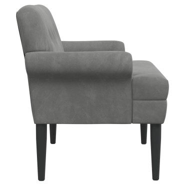 vidaXL Love seat με κουμπιά Σκούρο Γκρι 120x66x78cm Βελούδο