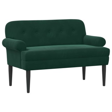 vidaXL Love seat με κουμπιά Σκούρο Πράσινο 120x66x78cm Βελούδο