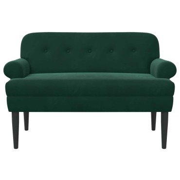 vidaXL Love seat με κουμπιά Σκούρο Πράσινο 120x66x78cm Βελούδο