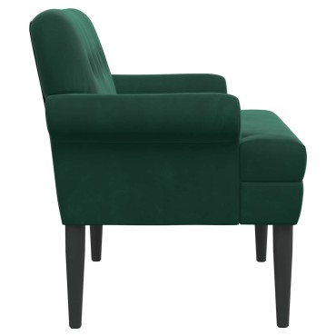 vidaXL Love seat με κουμπιά Σκούρο Πράσινο 120x66x78cm Βελούδο