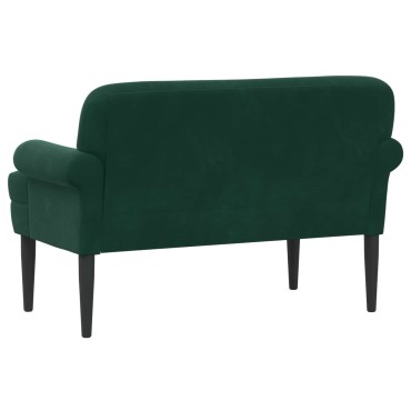 vidaXL Love seat με κουμπιά Σκούρο Πράσινο 120x66x78cm Βελούδο