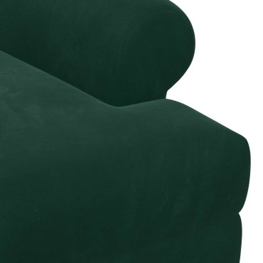 vidaXL Love seat με κουμπιά Σκούρο Πράσινο 120x66x78cm Βελούδο
