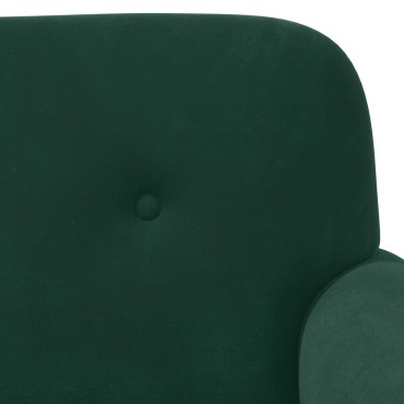 vidaXL Love seat με κουμπιά Σκούρο Πράσινο 120x66x78cm Βελούδο