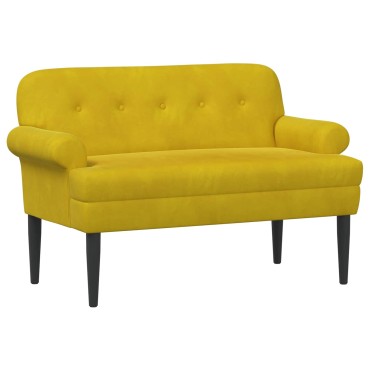 vidaXL Love seat με κουμπιά Κίτρινο 120x66x78cm Βελούδο