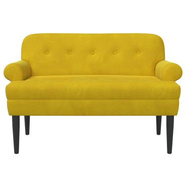 vidaXL Love seat με κουμπιά Κίτρινο 120x66x78cm Βελούδο