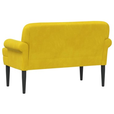 vidaXL Love seat με κουμπιά Κίτρινο 120x66x78cm Βελούδο