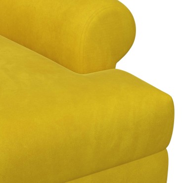 vidaXL Love seat με κουμπιά Κίτρινο 120x66x78cm Βελούδο