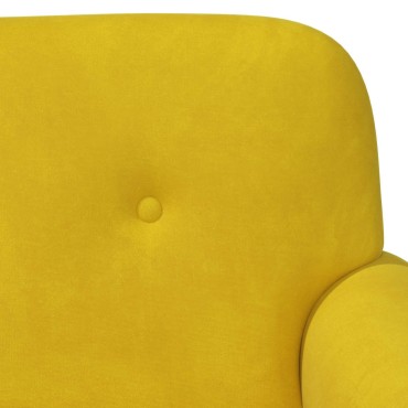 vidaXL Love seat με κουμπιά Κίτρινο 120x66x78cm Βελούδο