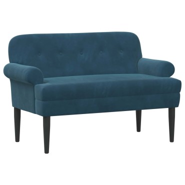 vidaXL Love seat με κουμπιά Μπλε 120x66x78cm Βελούδο