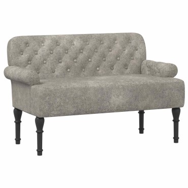 vidaXL Love seat με κουμπιά Ανοιχτό γκρι 120x65x78 εκ