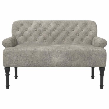 vidaXL Love seat με κουμπιά Ανοιχτό γκρι 120x65x78 εκ